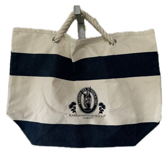 Kamehameha Schools Handbags - NWOT Kamehameha Schools Hawaii Campus Leed's Stripe Canvas Tote Bag